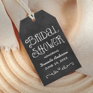 Rustikale Kreidetafel-Schrift Hochzeitsdusche-Gesc Geschenkanhänger