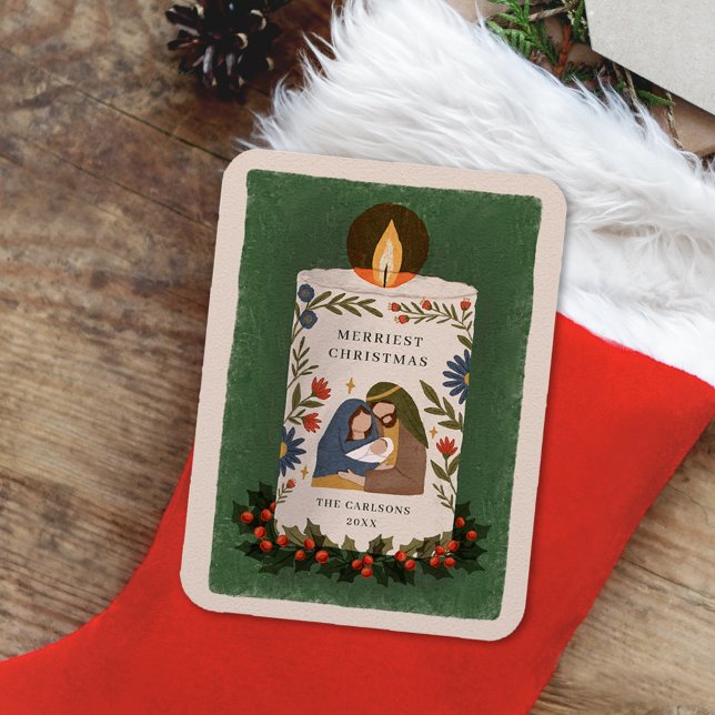 Rustikale Krippe Christliche Weihnachten Magnet (Von Creator hochgeladen)