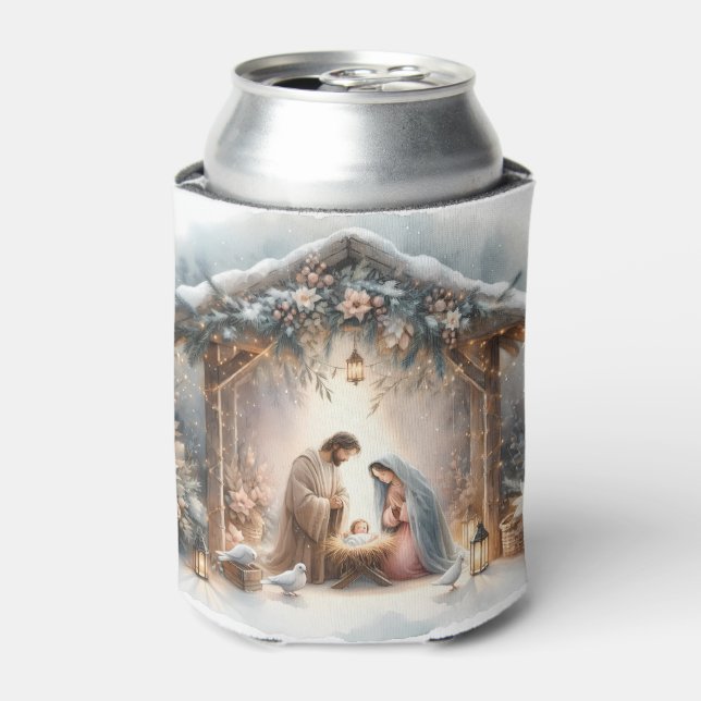 Rustikale Krippe mit Winter Florals Dosenkühler (Kanne Vorderseite)