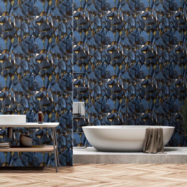 Rustikale kroatische Stone Wall Fotografie Tapete (Badezimmer)