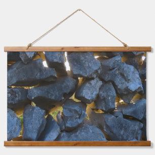 Rustikale kroatische Stone Wall Fotografie Wandteppich Mit Holzrahmen