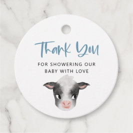 Rustikale Kuh Boy Babydusche Geschenkanhänger