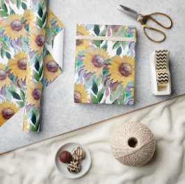 Rustikale künstlerische Sonnenblumen Kunst, Dichtu Geschenkpapier