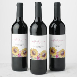 Rustikale künstlerische Sonnenblumen Kunst, Dichtu Weinetikett