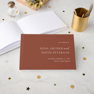 Rustikale Kupfer-Editorial-Moderne Hochzeit Gästebuch