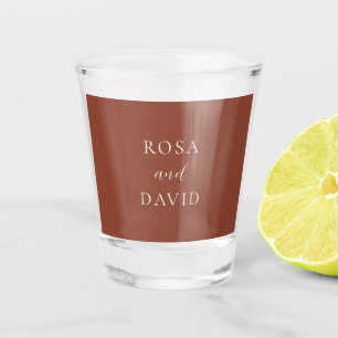 Rustikale Kupfer-Editorial-Moderne Hochzeit Schnapsglas