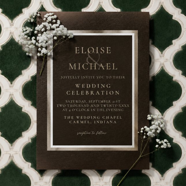 Rustikale Kupferbraune Hochzeit Einladung (Rustic Copper Brown Wedding Invitation)