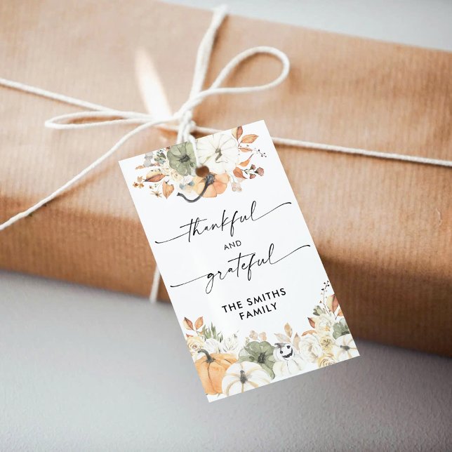 Rustikale Kürbis-Erntedank-Abendessen-Geschenkkart Geschenkanhänger (Von Creator hochgeladen)
