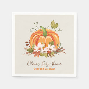 Rustikale Kürbis-Papierservietten-Fall-Babyparty Serviette