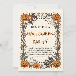 Rustikale Kürbis- und Gespenster-Grüße zur Hallowe Einladung