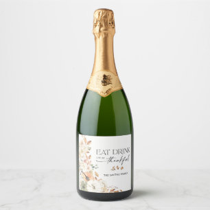 Rustikale Kürbis-Wein-Etikette für das Thanksgivin
