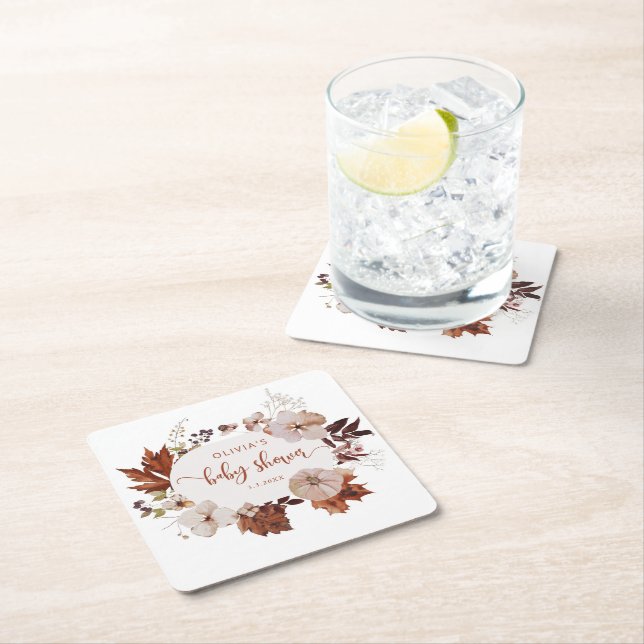 Rustikale Kürbisnapkins Rechteckiger Pappuntersetzer (Vor Ort)