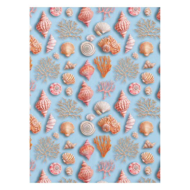 Rustikale Küste - Muscheln, Starfish, Riff (15) Tischdecke (Vorderseite)