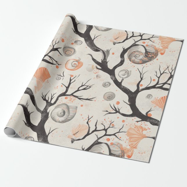 Rustikale Küste - Muscheln, Starfish, Riff (17) Geschenkpapier (Ungerollt)