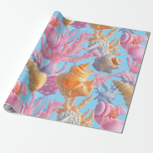 Rustikale Küste - Muscheln, Starfish, Riff (18) Geschenkpapier