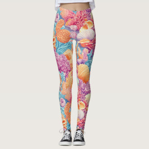 Rustikale Küste - Muscheln, Starfish, Riff (20) Leggings