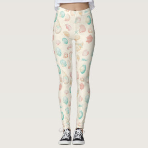 Rustikale Küste - Muscheln, Starfish, Riff (22) Leggings