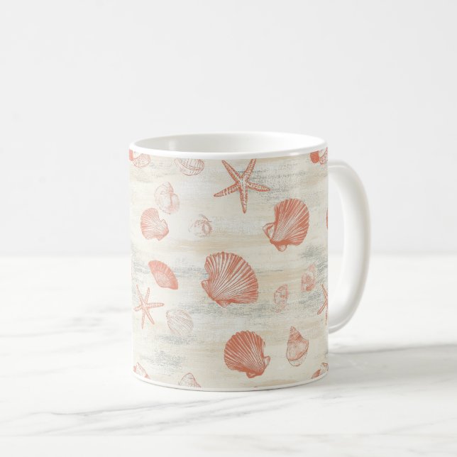Rustikale Küste - Muscheln, Starfish, Riff (29) Kaffeetasse (VorderseiteRechts)