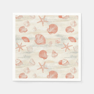 Rustikale Küste - Muscheln, Starfish, Riff (29) Serviette