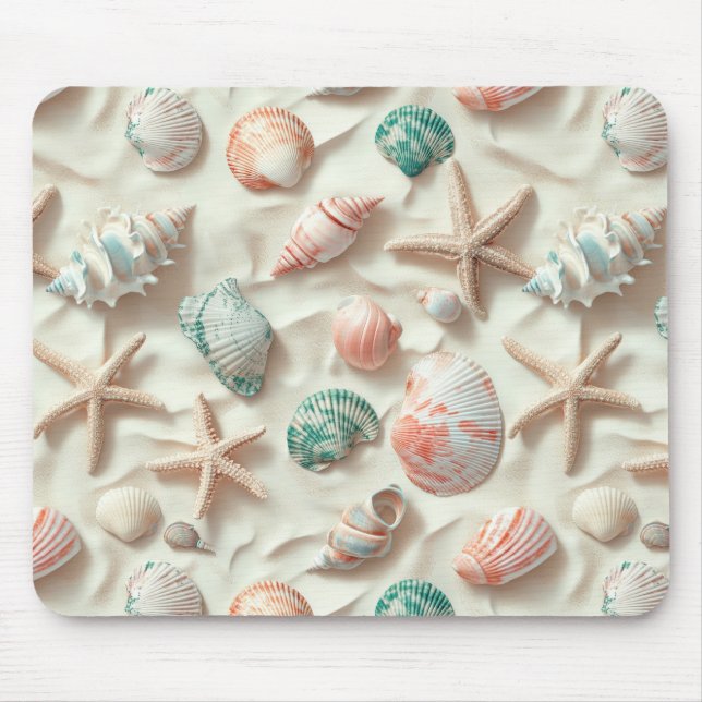 Rustikale Küste - Muscheln, Starfish, Riff (33) Mousepad (Vorne)