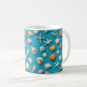 Rustikale Küste - Muscheln, Starfish, Riff (3) Kaffeetasse