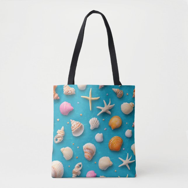 Rustikale Küste - Muscheln, Starfish, Riff (3) Tasche (Vorderseite)