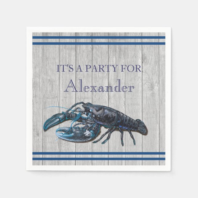 Rustikale Küstenschifffahrt Blaues graues Holz Nap Serviette (Vorderseite)