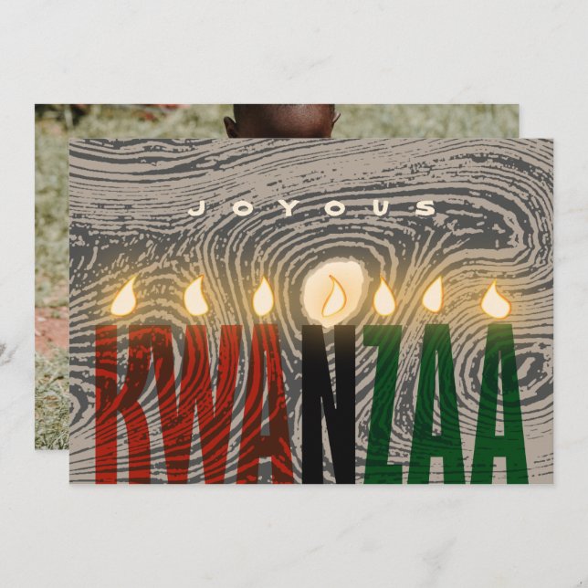 Rustikale Kwanzaa Candles Card Karte (Vorne/Hinten)