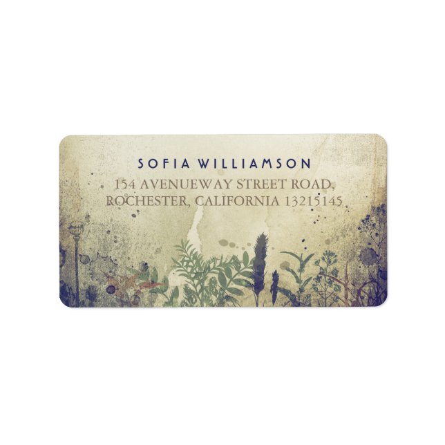 Rustikale Labels der Woodland Navy Adressaufkleber (Vorne)