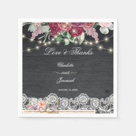 Rustikale Lace Mason Jar String Lights Hochzeit Serviette