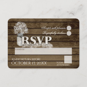 Rustikale Ladder Liebe Gipskraut UAWG Wedding RSVP Karte