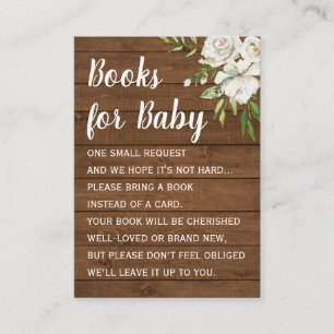Rustikale Land-Bücher für Babyparty-Buch-Antrag Begleitkarte