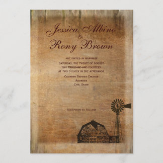 Rustikale Land-Vintage Leinwand-hölzerne Einladung