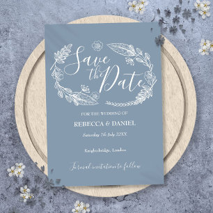 Rustikale Landblumen-Hochzeitseinladungskarte Save The Date