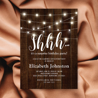 Rustikale Landerwachsenüberraschung Geburtstagspar Einladung