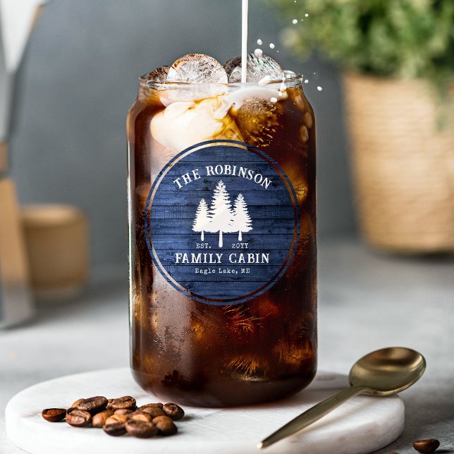 Rustikale Landfamilienhäuser Bäume Blauer Holzdruc Dosenglas (Von Creator hochgeladen)