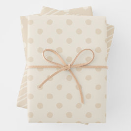 Rustikale Landhaus-Creme-Muster Geschenkpapier Set