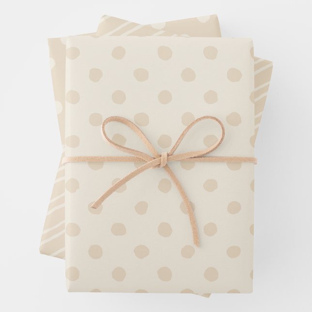 Rustikale Landhaus-Creme-Muster  Geschenkpapier Set (Rustic Country Chic Cream Patterns Wrapping Paper Sheets)