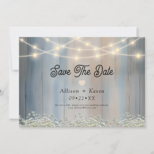 Rustikale Landhaus-Holzhorizontal-Ankündigung zum Save The Date