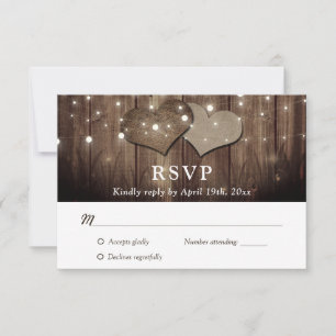 Rustikale Landhausgarten Hochzeitskarte RSVP Karte