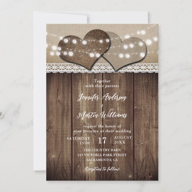 Rustikale Landhaushalle Hochzeitseinladungen Einladung (Vorderseite)