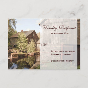 Rustikale Landhaushütte Hochzeitskarten RSVP Karte