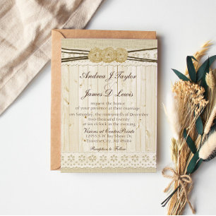 Rustikale Landhochzeit Einladung aus Jute