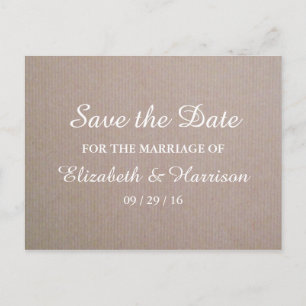 Rustikale Landhochzeit Kraft Save-the-Date-Karte Ankündigungspostkarte