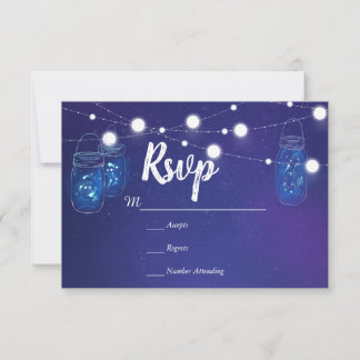 Rustikale Landleuchten Masson Gläser Hochzeit RSVP Karte