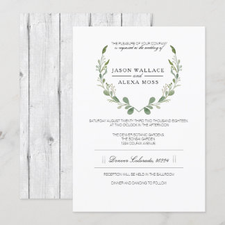 Rustikale Landschaft | Elegante Hochzeit Einladung