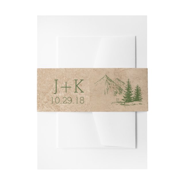 Rustikale Landschaftliche Gebirgskette Hochzeitsbä Einladungsbanderole (Vorderseite Beispiel)