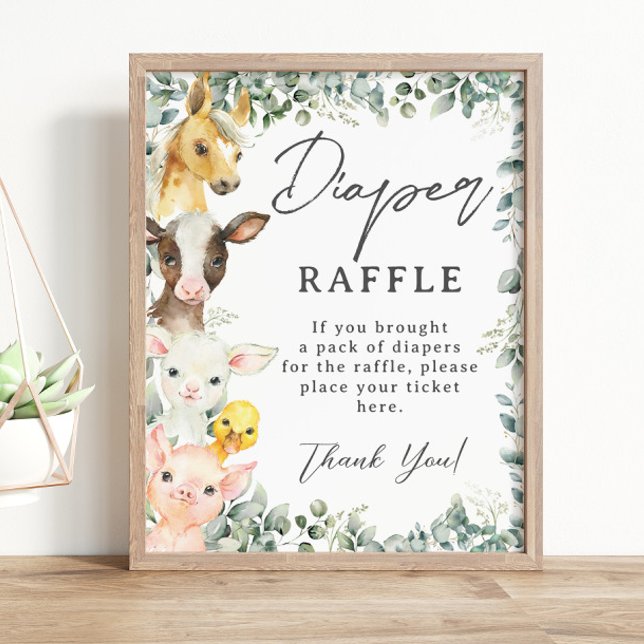 Rustikale Landtiere, Baby Diaper Raffle Poster (Von Creator hochgeladen)
