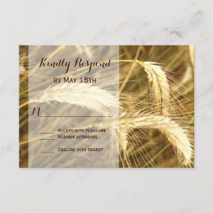 Rustikale Landweizenfarm Hochzeitskarten RSVP Karte