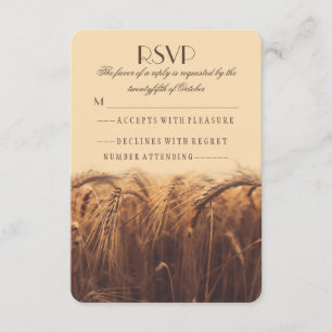 Rustikale Landweizenhochzeit RSVP-Karten RSVP Karte